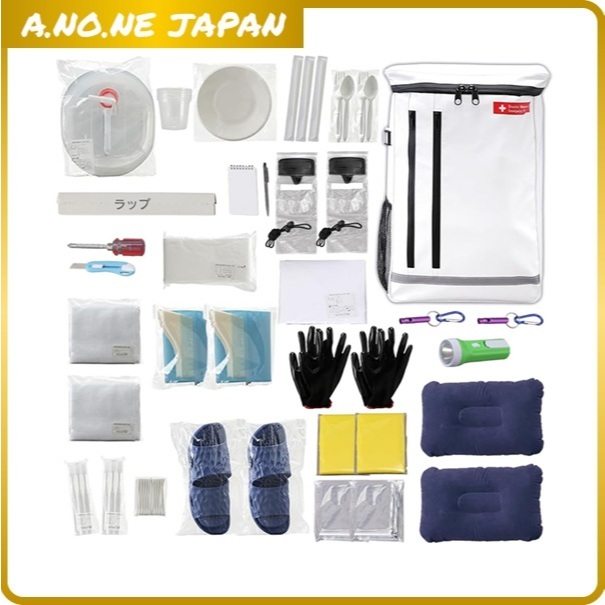 ชุดเป้ฉุกเฉิน IRIS OHYAMA 2 คน 35 รายการ สีขาว รุ่น BS235 มีสุขา ไฟฉาย ถังน้ำ กันน้ำ