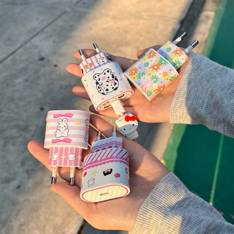 feelsogood🎀🛋️sticker charger typC(สติ๊กเกอร์ติดสายชาร์จไอโฟนลายCOCOCHU)