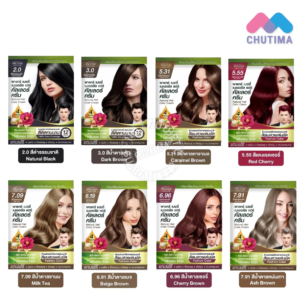 ครีมเปลี่ยนสีผม พาแคร์ เบซซี่ เนเชอรัล แฮร์ คัลเลอร์ครีม Pacare Bessie Natural Hair Color Cream