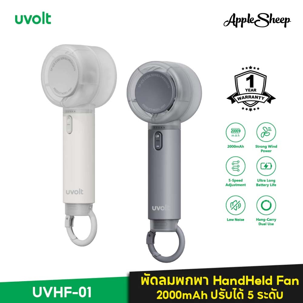 [Hand-Held Circulating Fan] Uvolt พัดลมพกพา ปรับ5ระดับ พัดลมมือถือ 2000 mAh เสียงเงียบ น้ำหนักเบา มิ