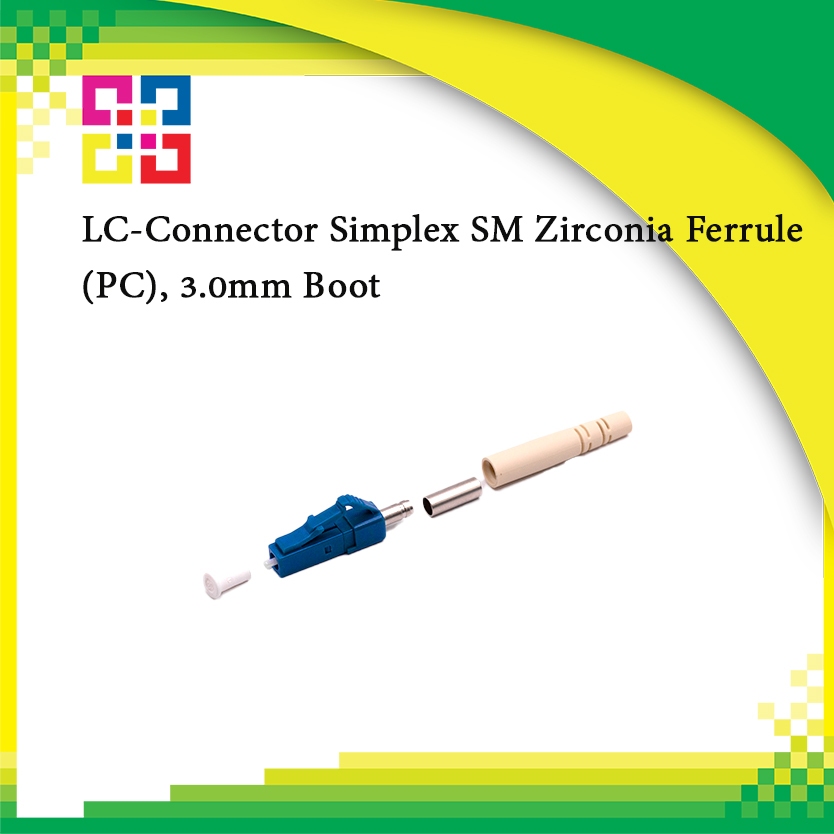 B1-CS4 LC-Connector Simplex SM Zirconia Ferrule (PC), 3.0mm Boot 4อัน/แพ็ค