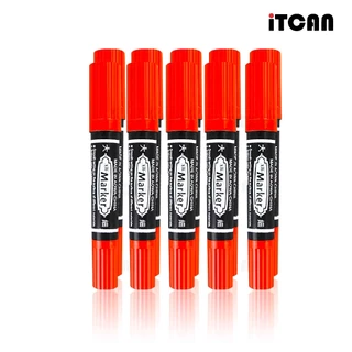 iTCAN ปากกามาร์กเกอร์ 10ด้าม ปากกาเคมี2หัว หัวไฟเบอร์กันน้ำ อุปกรณ์เครื่องเขียน MARKER PEN AW-150
