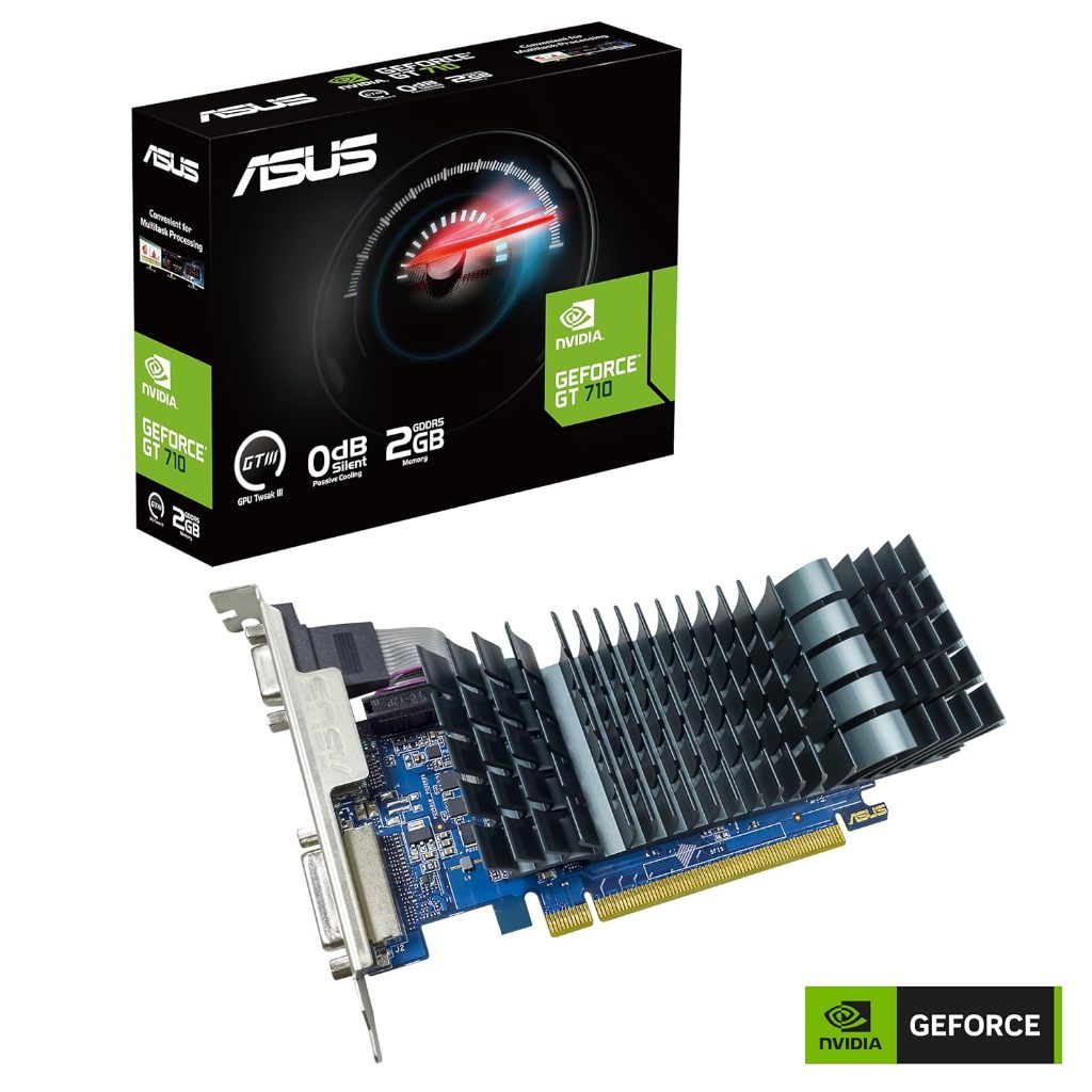 VGA (การ์ดแสดงผล) ASUS GEFORCE GT 710 2GB GDDR5 EVO (GT710-SL-2GD5-BRK-EVO)
