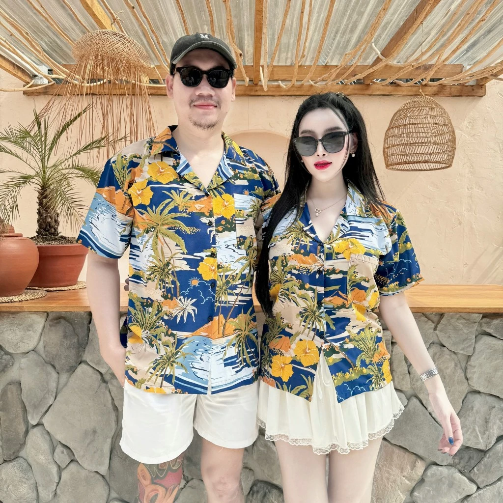 เสื้อสงกรานต์ลายใบเฟิร์น คอปก แขนสั้น มีกระเป๋า ผ้าไหมอิตาลีพิมพ์ thumbnail 3