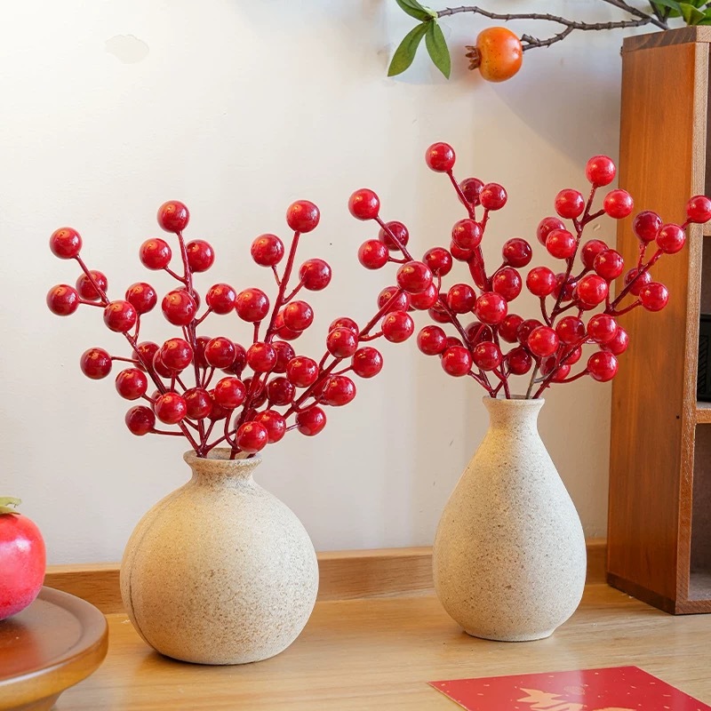 OurHome [พร้อมส่ง] ผลไม้โชคลาภ ผลไม้สีแดง Artificial fortune fruit red fruit 23cm งานแต่งงาน ดอกไม้ปลอม ประดับห้อง