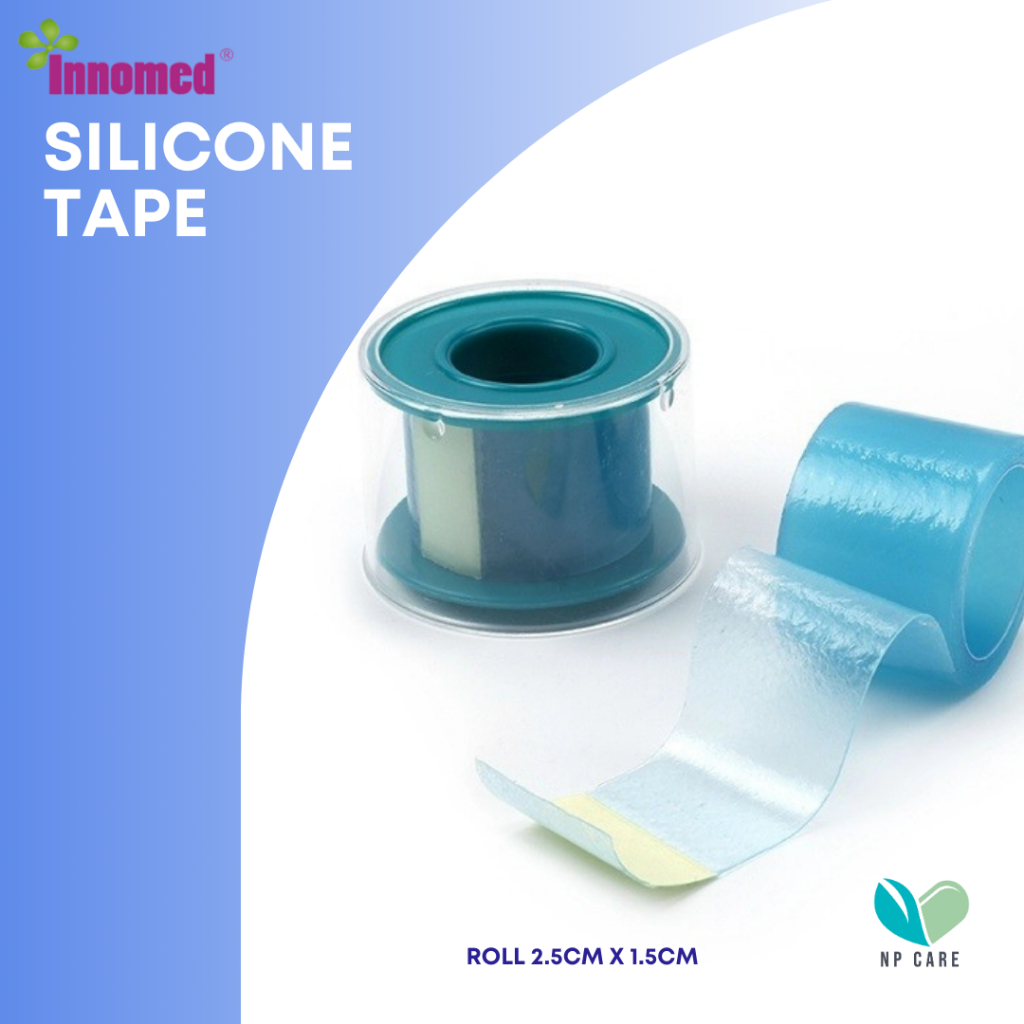Innotape Silicone tape 2.5 ซม. x 1.5 เมตร สำหรับผิวบางแพ้ง่าย (ราคาต่อ 1 ม้วน)