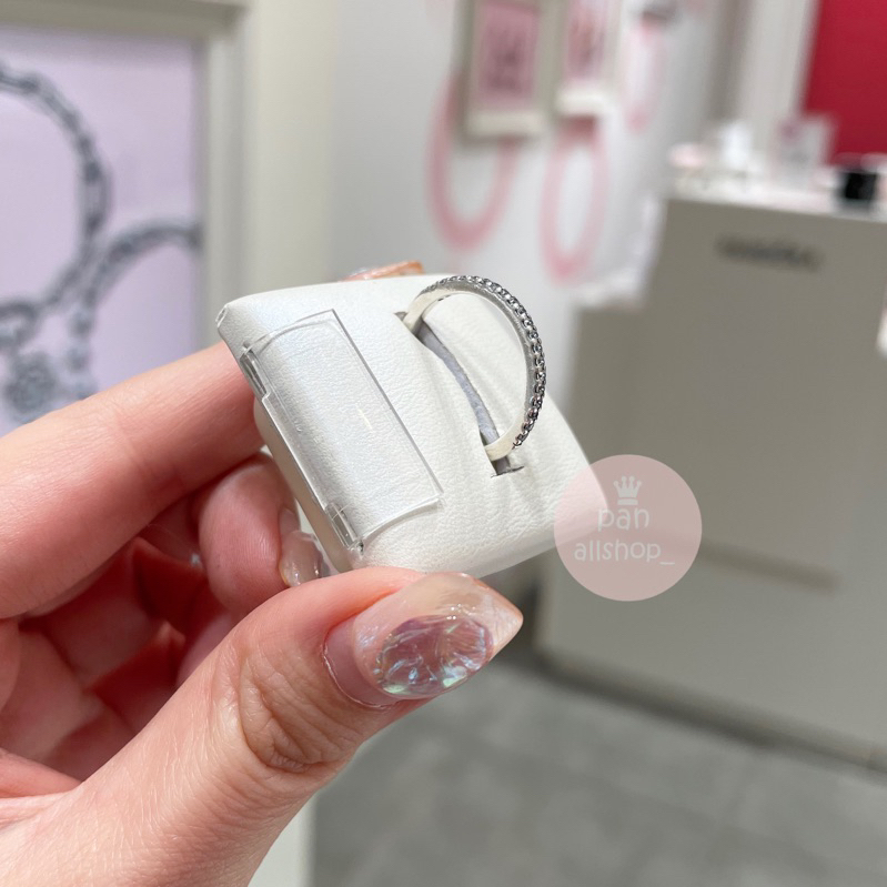 (ของแท้100%)❣️แถมกล่อง Pandora silver Sparkling Band ring แหวนเพชรล้อม ใหม่