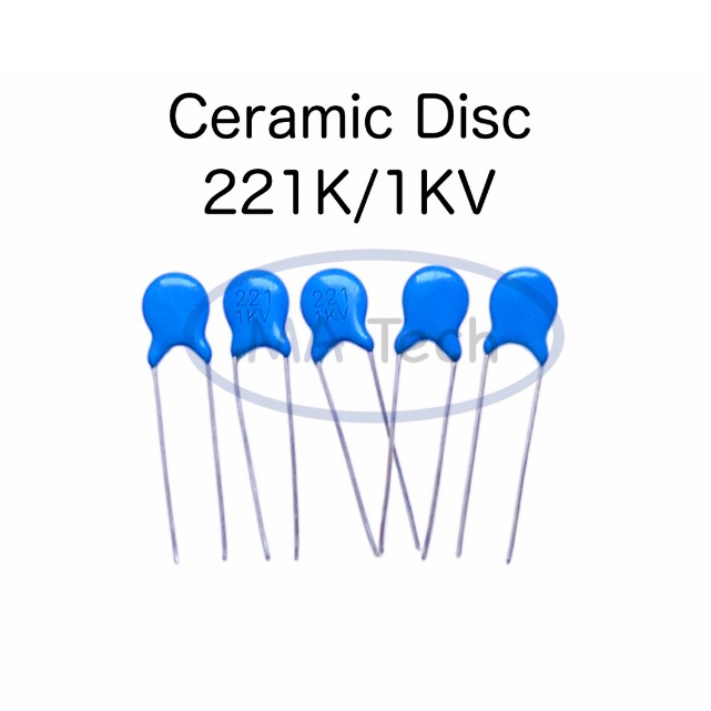 221 1KV  Ceramic Disc Capacitor 221pF 1000v 0.22nF/1KVdc 0.22nf 1000v คาปาซิเตอร์ เซรามิก  ขาห่าง 5.0มม