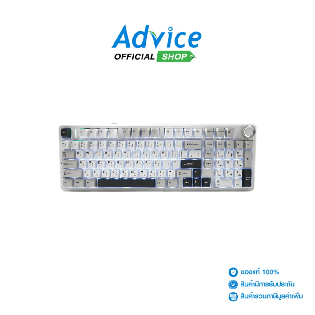 AULA WIRELESS/BLUETOOTH KEYBOARD (คีย์บอร์ด) F99PROLIGHTGRAY/WHITE/DARKGRAY  SKYBLUE-SWITCH - A01680