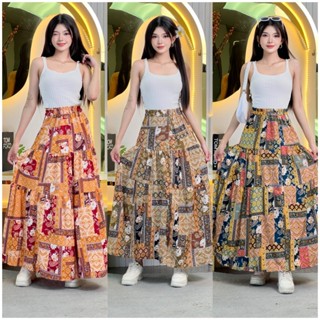 CODกระโปรงยาวสำหรับสุภาพสตรี แฟชั่นกระโปรงยาว เอว ตัวกว้าง อ…