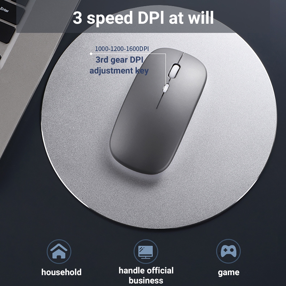 🔥ส่งจากไทย🔥เมาส์ไร้สาย Bluetooth 2.4G บางเฉียบ ชาร์จไฟได้ RGB คลิกเงียบ 1600DPI สำหรับแล็ปท็อปและพีซี - รูปที่ 5