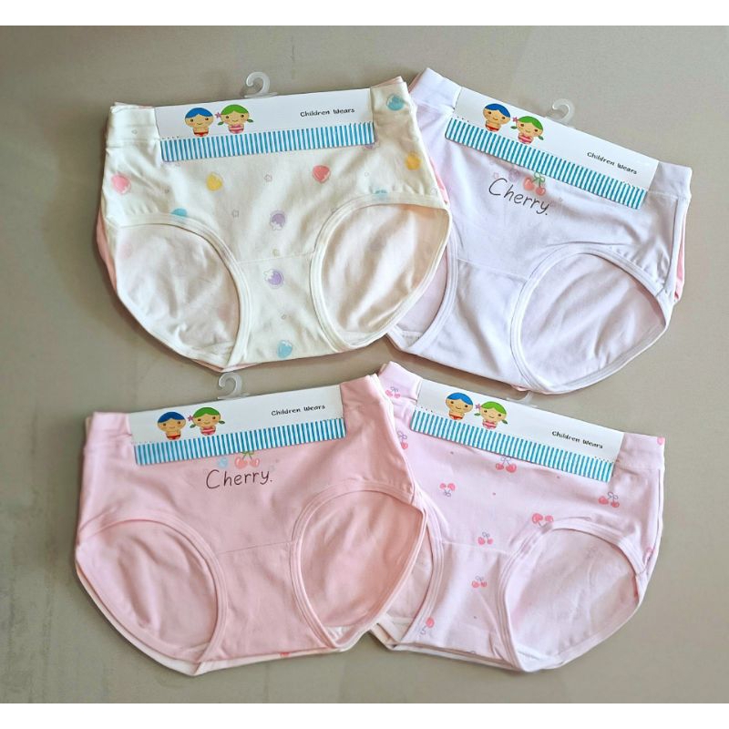 กางเกงในขาวเว้าผ้า cotton พื้น สำหรับเด็ก 1 ปีถึง 16 ปี แพ็ค3ตัว