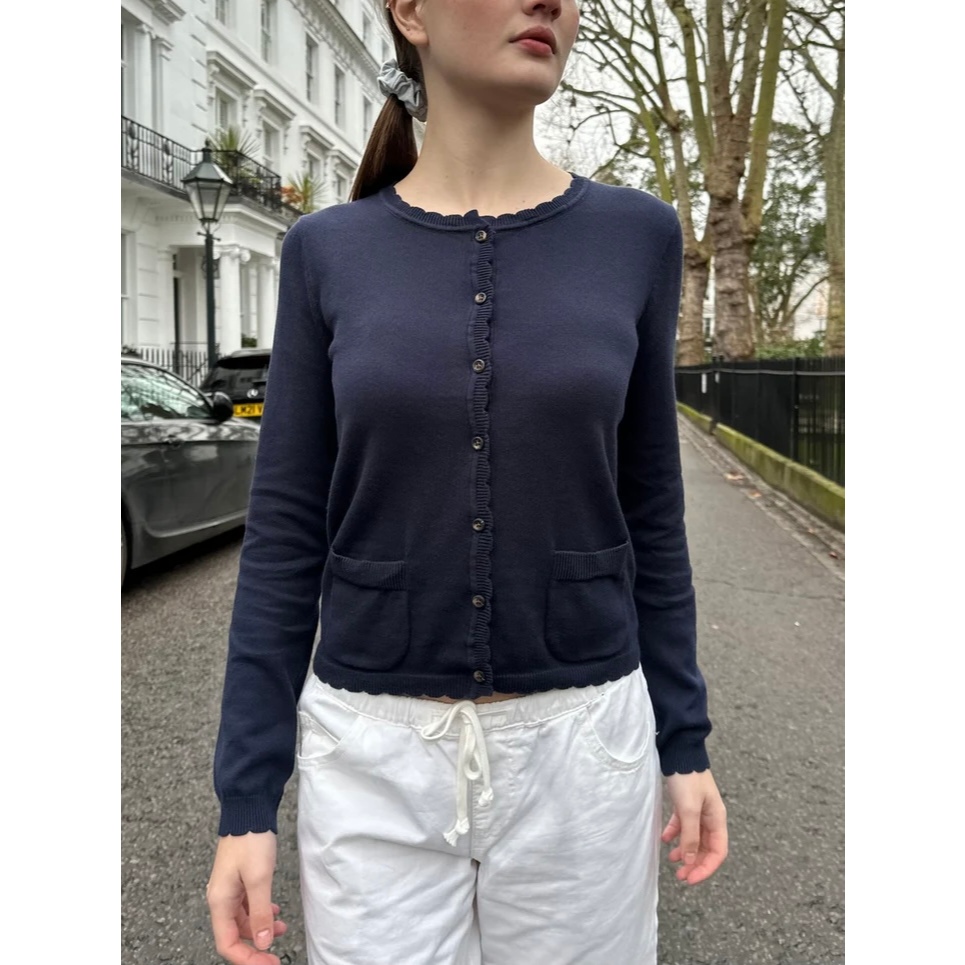 (พร้อมส่ง) BrandyMelville Zoe Cardigan (สีกรม) เสื้อคาร์ดิแกน เสื้อแขนยาว ของแท้จากช็อป
