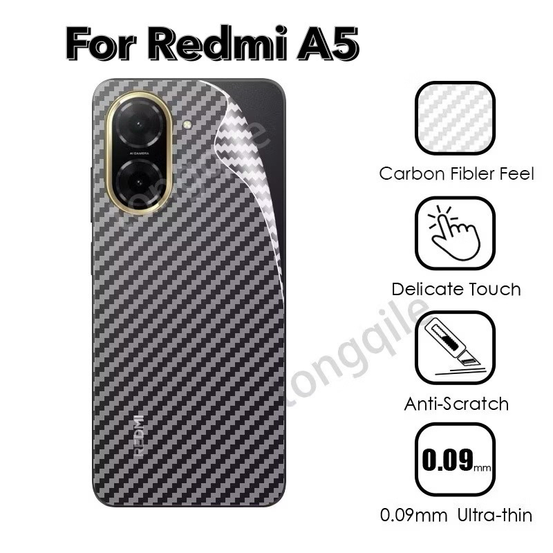 ฟิล์มหลังเทพล่า สำหรับ Xiaomi Redmi A5 4G ฟิล์มกันรอยคาร์บอนไฟเบอร์แบบด้าน