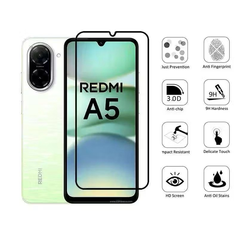 (พร้อมส่งในไทย)ฟิล์มกระจกเต็มจอ สำหรับรุ่น Xiaomi Redmi A5 ฟิล์มกระจกเต็มจอ