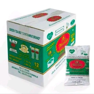 (ยกลัง) ชาเขียว ตรามือ  ขนาด200กรัมx12ถุง