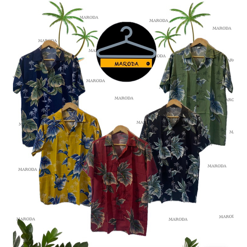 เสื้อฮาวายแขนสั้น(ผ้าสปันเรยอน)