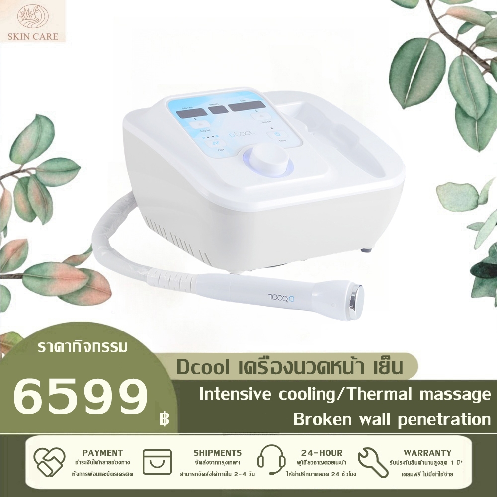 【อัพ เกรด】Dcool เครื่องนวดหน้า เย็น Cryo Electroporation ขนาดพกพา -15 องศา ไม่จําเป็นต้องเติมน้ํา cryo Cool+Hot+EMS
