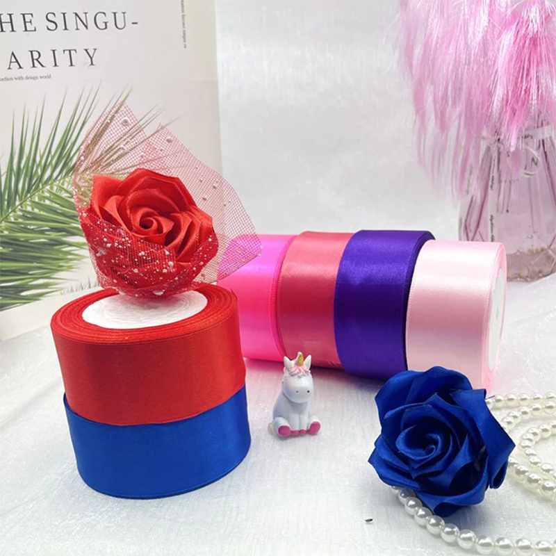 ริบบิ้นผ้าซาติน ด้านเดียว กว้าง 4 ซม. (22 เมตร/ม้วน) แฮนด์เมดDIY ริบบินผ้าซาติน ริบบิ้นห่อของขวัญ - รูปที่ 6