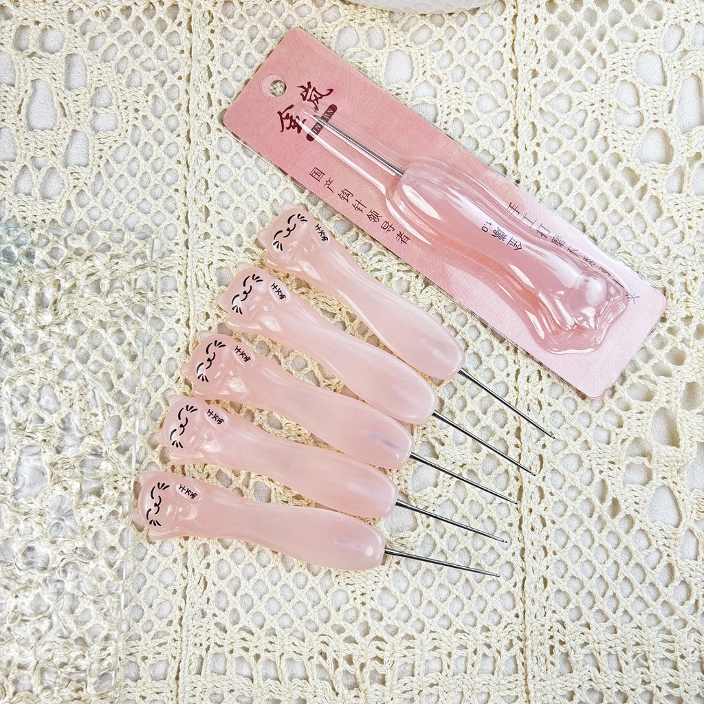 โครเชต์แมวเหมียว ด้ามเรซิ่น จับถนัดมือ พร้อมส่ง