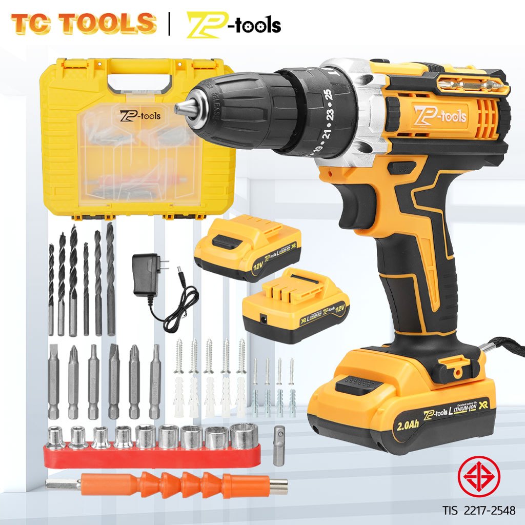 TP TOOLS สว่านไร้สาย สว่าน 3 ระบบ ดอกสว่าน สว่านกระแทก ไร้สาย สว่านแบต สว่านไฟฟ้าไร้สาย