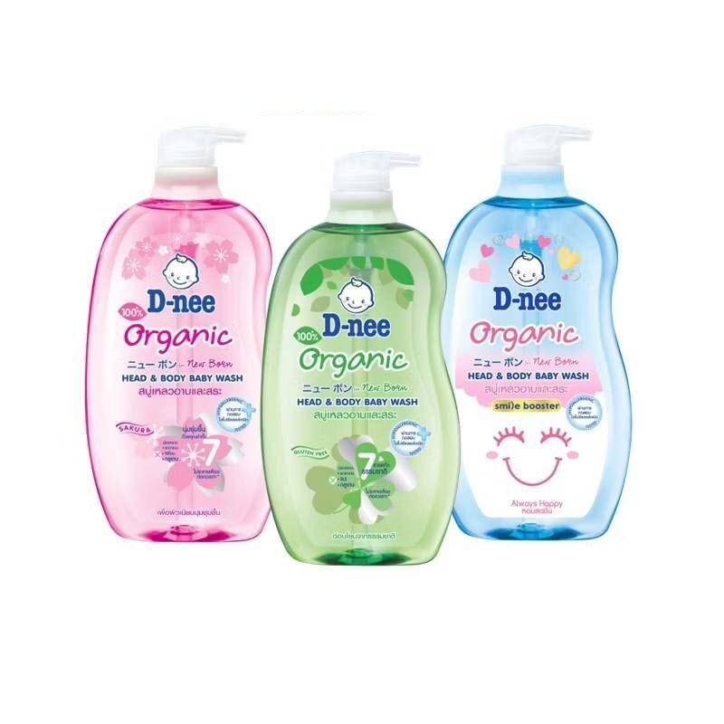 ( EXP 2027 ) D-nee ครีมอาบน้ำเด็ก ดีนี่ เฮดแอนด์บอดี้ เบบี้วอช สูตรออร์แกนิค 380 มล.