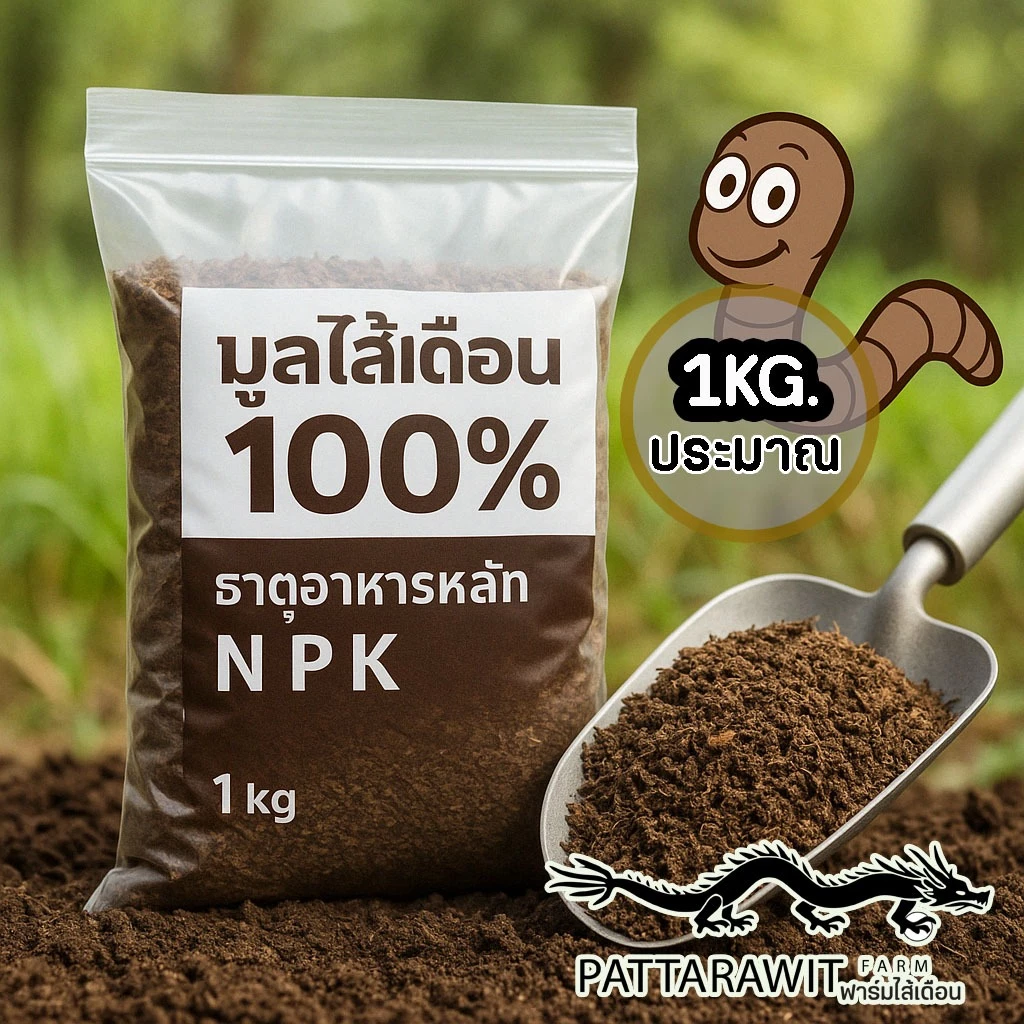 (3ถุง50ค่าส่งถูก)มูลไส้เดือนแท้100% เมล็ดรีสวย มีธาตุอาหารครบNPK ค่าPHเป็นกลาง