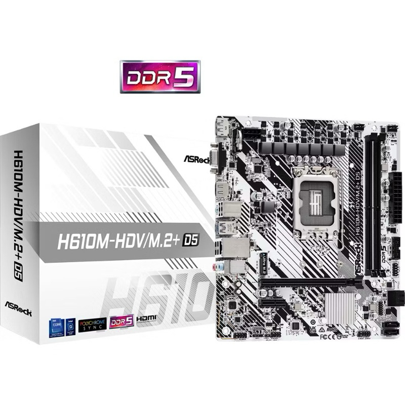 MAINBOARD ASROCK H610M-HDV/M.2+  D5 (มือสอง)