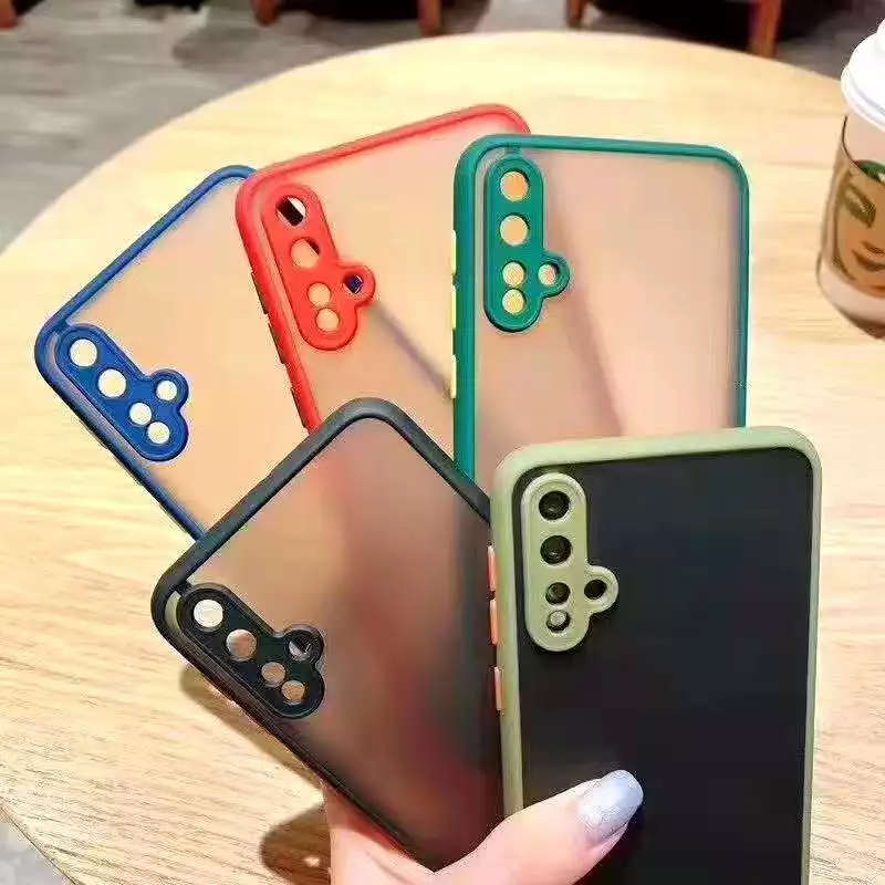 เคสขอบสีหลังแบบขุ่น ใช้สำหรับ Samsung A10 A10S A20 A30 A20S A30S A50S A50 A31 A51 A71 A11 M11 เคสกันกระแทก ขอบสีหลังด้าน