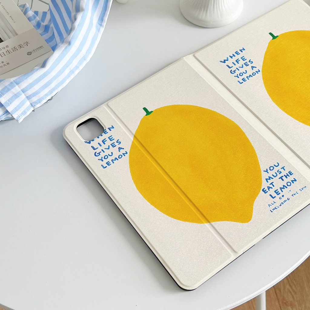 🚀จัดส่งทันที🚀เคสไอแพด มะนาว Gen9 Pro13 2024 Air7/6 11 Pro11 Gen11/10 สไตล์เรียบง่าย คสipad Gen6 Air5 - รูปที่ 2