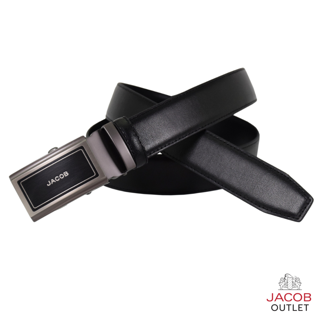 JACOB เข็มขัดชายหนังแท้ สีดำ - รุ่น 52237