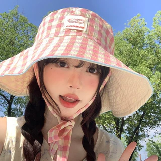 หมวก หมวกบัคเก็ต กันแดด⛱️ ใส่ได้สองด้าน ลายสก็อต งานดี✨ หนักเบา