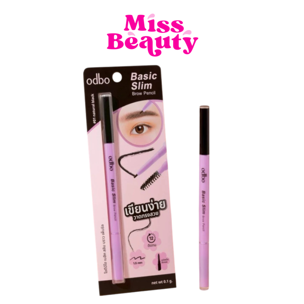 OD7021 Odbo Basic Slim Brow Pencil โอดีบีโอ เบสิค สลิม บราว เพ็นซิล ดินสอเขียนคิ้ว เนื้อนุ่ม หัวเรียวเล็ก 0.1 กรัม