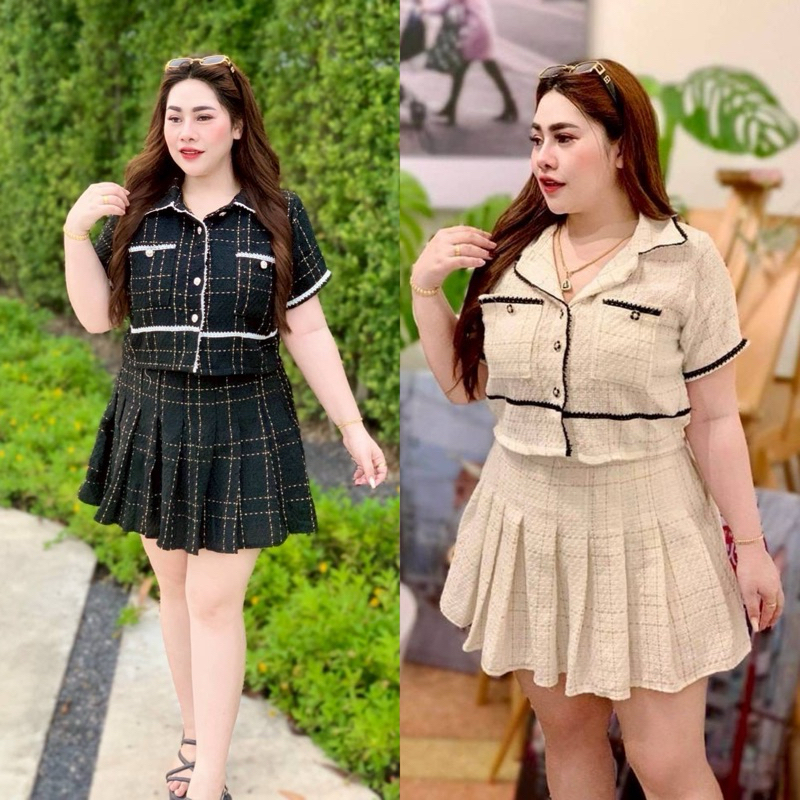 F-S3S2🌹 เซ็ตทวิต2ชิ้น อก36-46 เอว30-40 สะโพก40-50