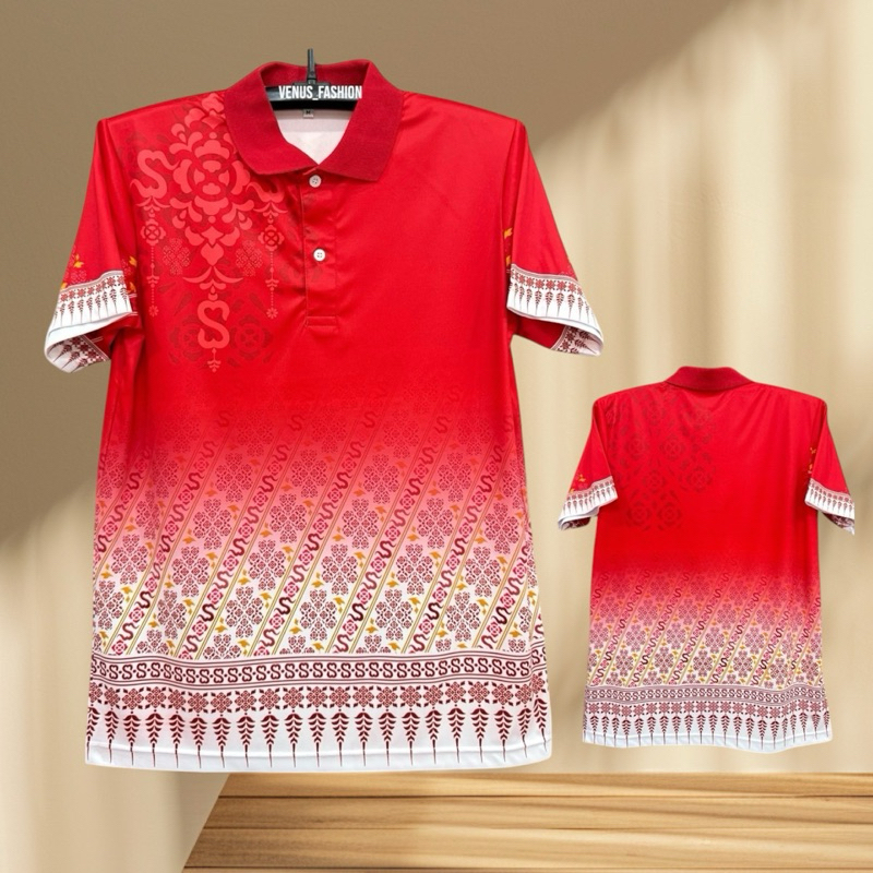 SKC shop🔺เสื้อคอโปโลลายไืทยพุดตาล ผ้าไมโครเกรดพรีเมี่ยม