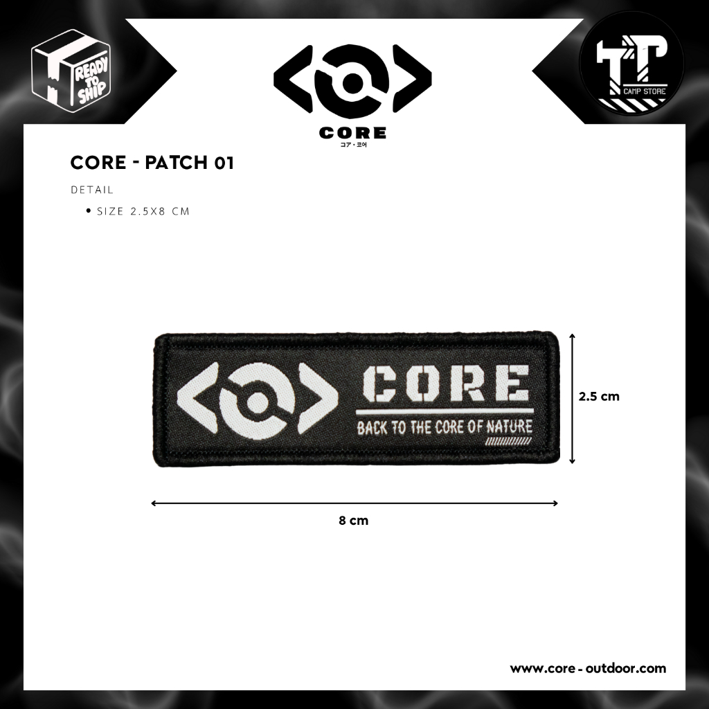 🔥พร้อมส่ง🔥 แพทช์ CORE :  Patch 01 แผ่นแพทช์,ตีนตุ๊กแก