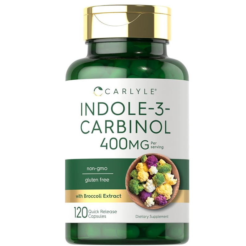 Carlyle Indole-3-Carbinol (I3C) 400mg | 120 Capsules | Advanced Formula with Broccoli Extract | Non-