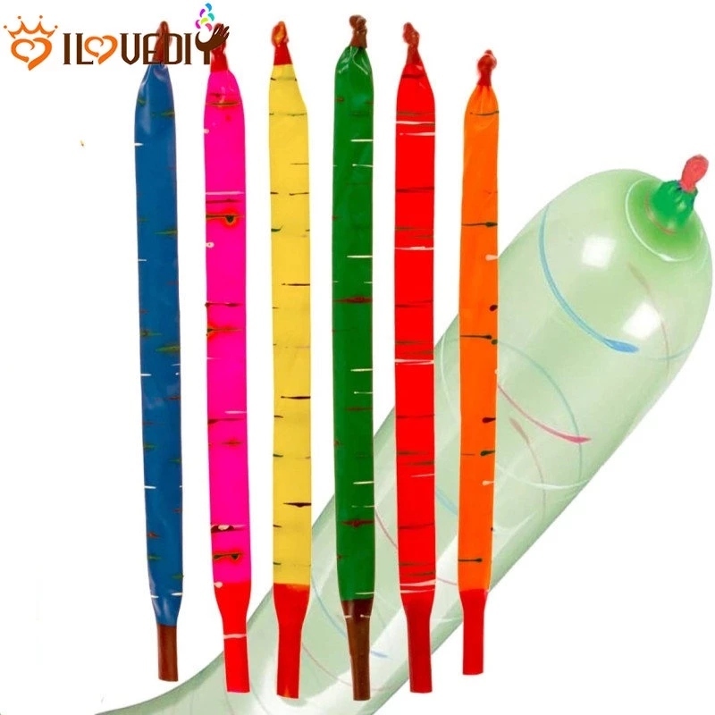 ลูกโป่งยาง แบบเกลียว รูปจรวดบิน สร้างสรรค์ ของเล่นสําหรับเด็ก 10 ชิ้น Spiral rubber balloon in the shape of a flying roc