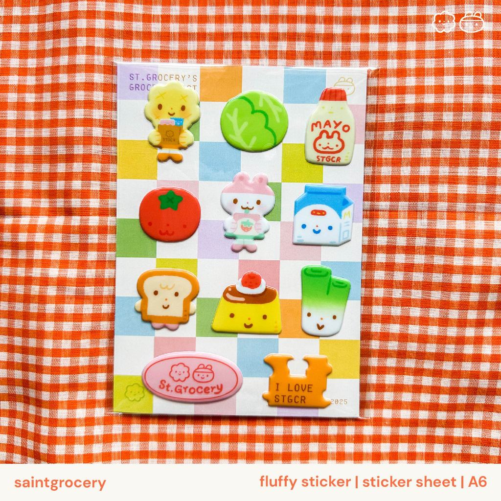 สติ๊กเกอร์ไดคัทแบบนูน grocery’s essential sticker | saintgrocery