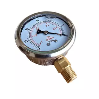 แวคคั่มเกจ เกจวัดสูญญากาศ (Vacuum Gauge) เกจวัดแรงดูด/แวคคัมเกจ หน้าปัด 2.5 นิ้ว เกลียว BSPT 1/4"