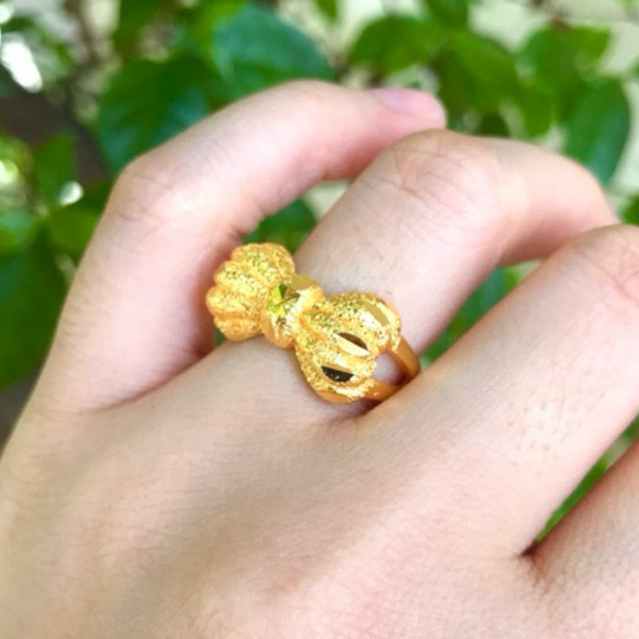 แหวนทองหุ้ม หนัก 2 สลึง ลายโบว์ใหญ่ RG01