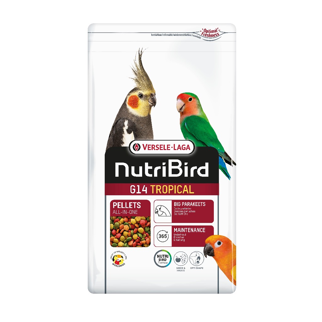 NutriBird G14 tropical 3kg. (อาหารเม็ดสำเร็จรูป นกพาราคีทขนาดใหญ่)
