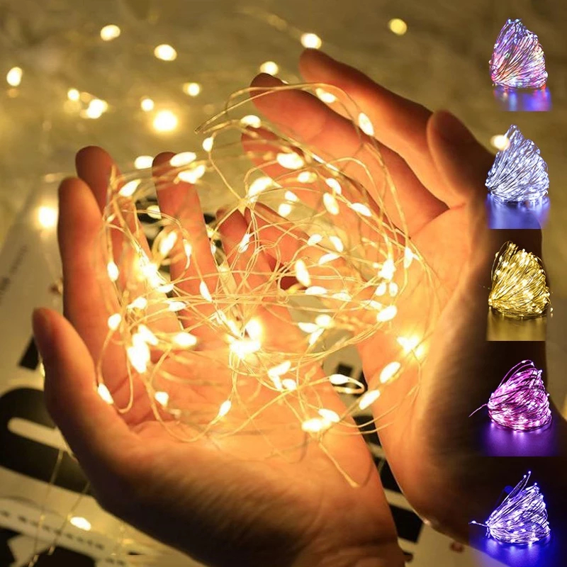💕สายไฟทองแดง LED สำหรับช่อดอกไม้เค้กแต่งงานวันเกิดไฟประดับหิ่งห้อยParadised