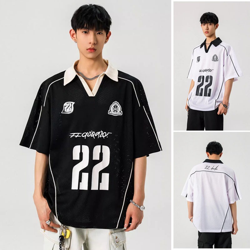 American-style printed V-neck short-sleeved shirt, a men’s casual top, which is sophisticated, good-looking and highly v