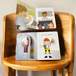 Busy day and action play book หนังสือภาษาอังกฤษ เกี่ยวกับอาชีพต่างๆ Lady bird board book