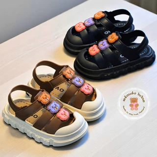 รองเท้ารัดส้นเด็ก สายรัดตีนตุ๊กแก พื้นมีกันลื่น สีสันสดใส ใส่สบาย Children's sandals พร้อมส่งในไทย