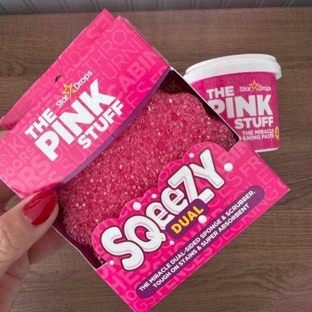 The Pink Stuff Miracle Sqeezy Dual Sided Sponge & Scrubber ฟองน้ำอเนกประสงค์ จากอังกฤษ 🇬🇧 - รูปที่ 4