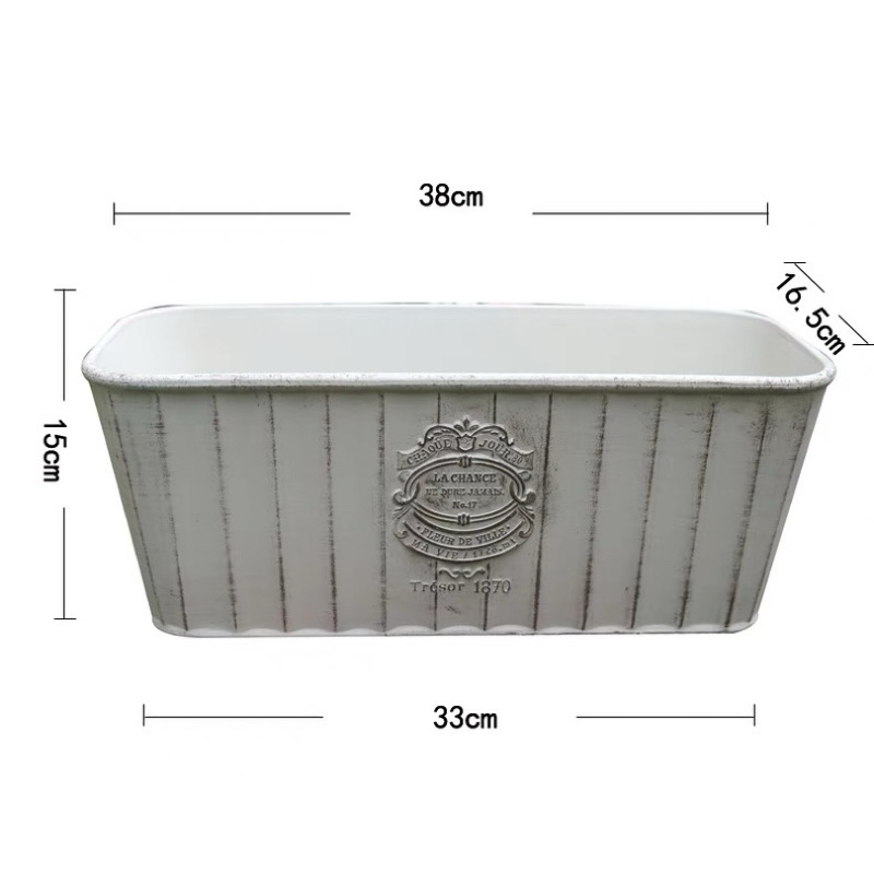 Plant pots กระถางต้นไม้ตกแต่งสวน สไตล์วินเทจอังกฤษ กระถางพลาสติกยาว - รูปที่ 3