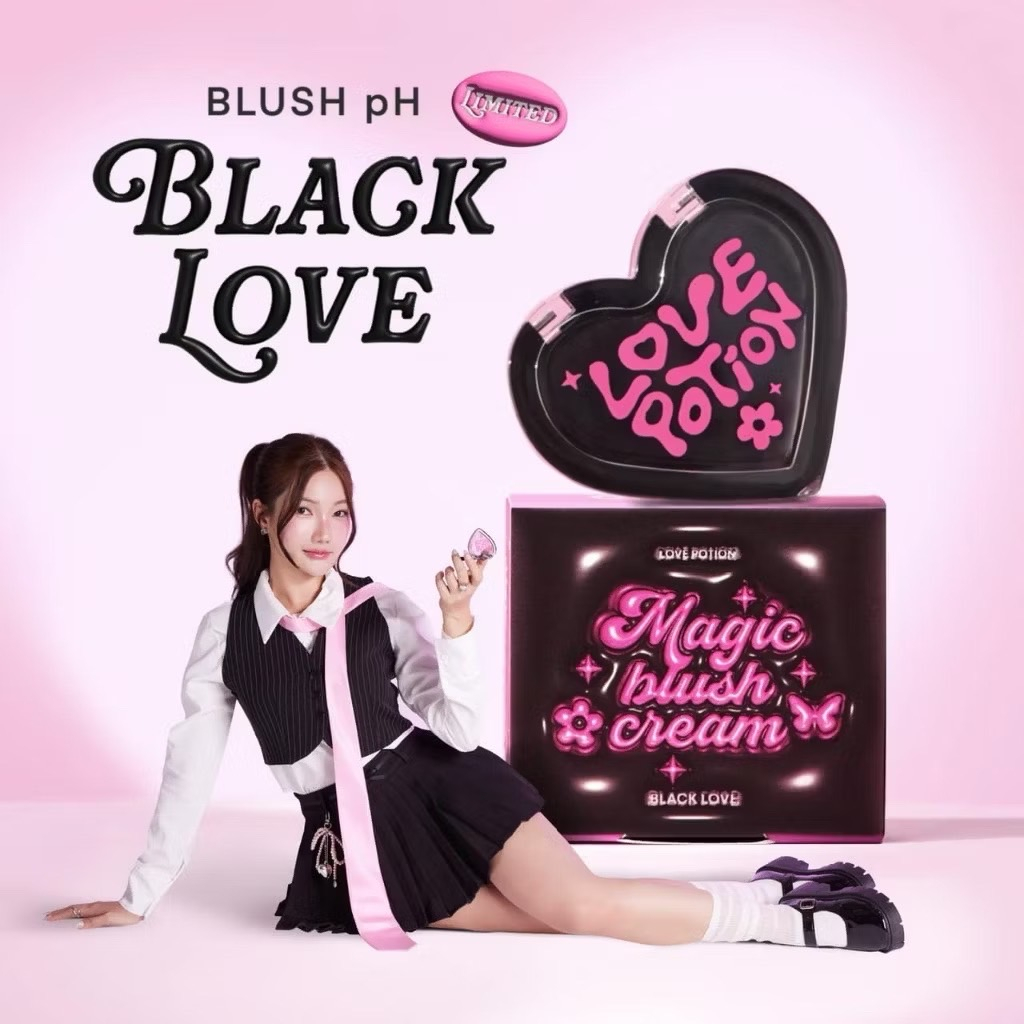 เลิฟโพชั่น บลัชดำ พีเอช สีชมพูระเรื่อ LOVE POTION BLUSH PH BLACK LOVE 2.80กรัม NO.00190