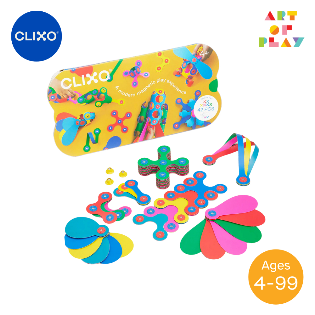 Clixo Rainbow Pack - - ของเล่นตัวต่อแม่เหล็กรูปแบบใหม่จาก USA : เหมาะสำหรับอายุ 4 ปีขึ้นไป